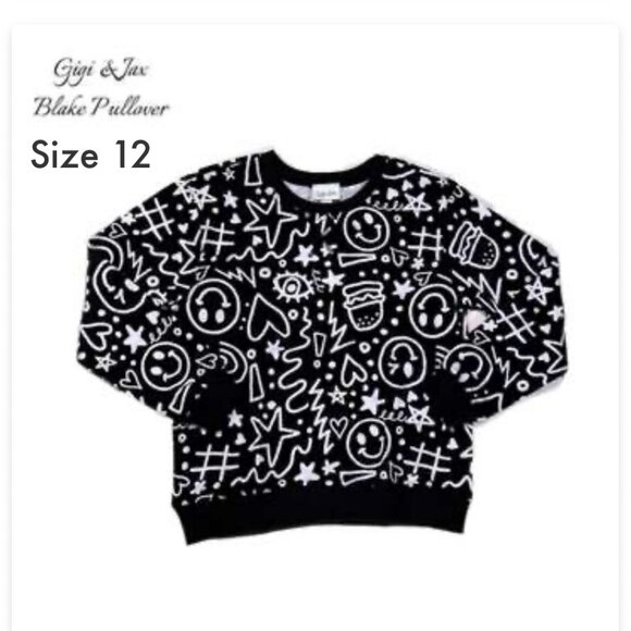 LuLaRoe Other - LuLaRoe Kids Crewneck black and white fun print
